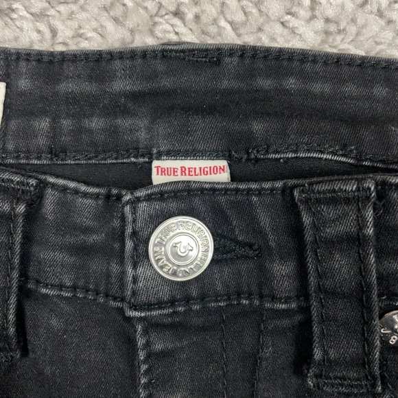 True Religion Halle Jeans Womens Sz 26 (Actual 24x23) Black Skinny Stretch Denim - Picture 3 of 14